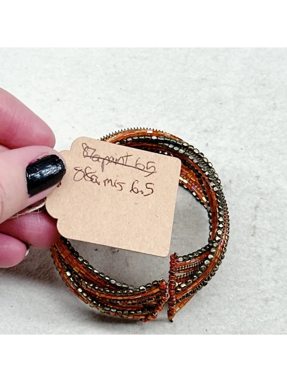 88a. Bronze Seed Bead Bracelet Boho